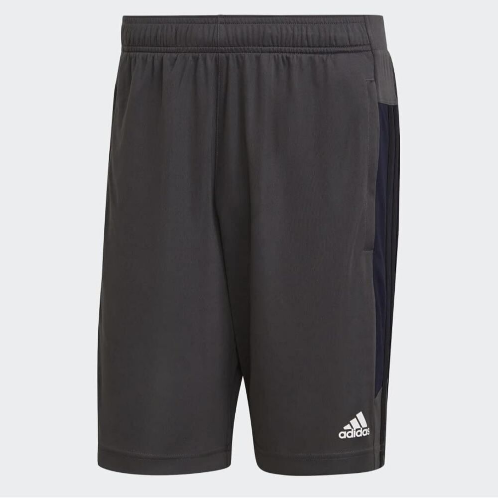 Adidas Aeroready triple stripe zip pocket athletic shorts sz S